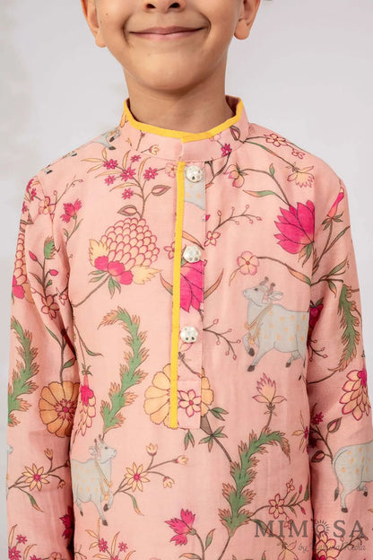 Pichwai print mal chanderi kurta sets