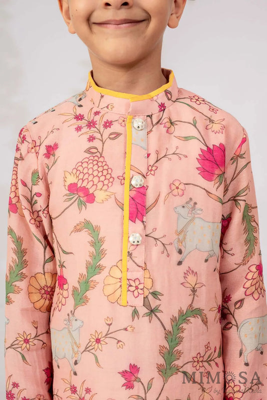Pichwai print mal chanderi kurta sets