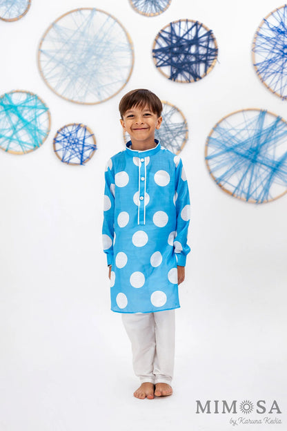 Polka dots kurta with pyjama