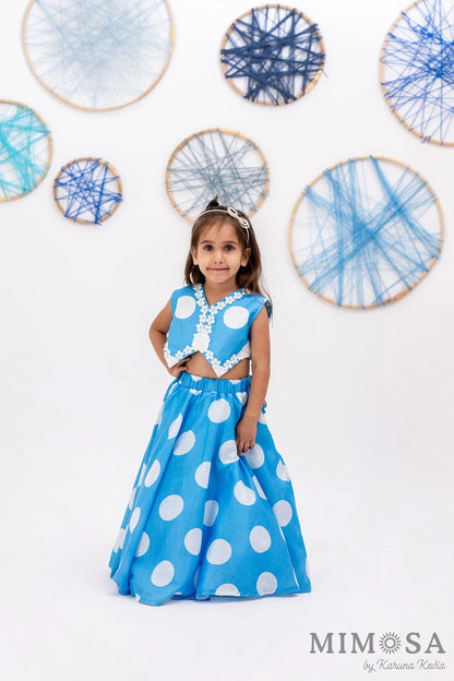 Polka Dots Skirt Top Set