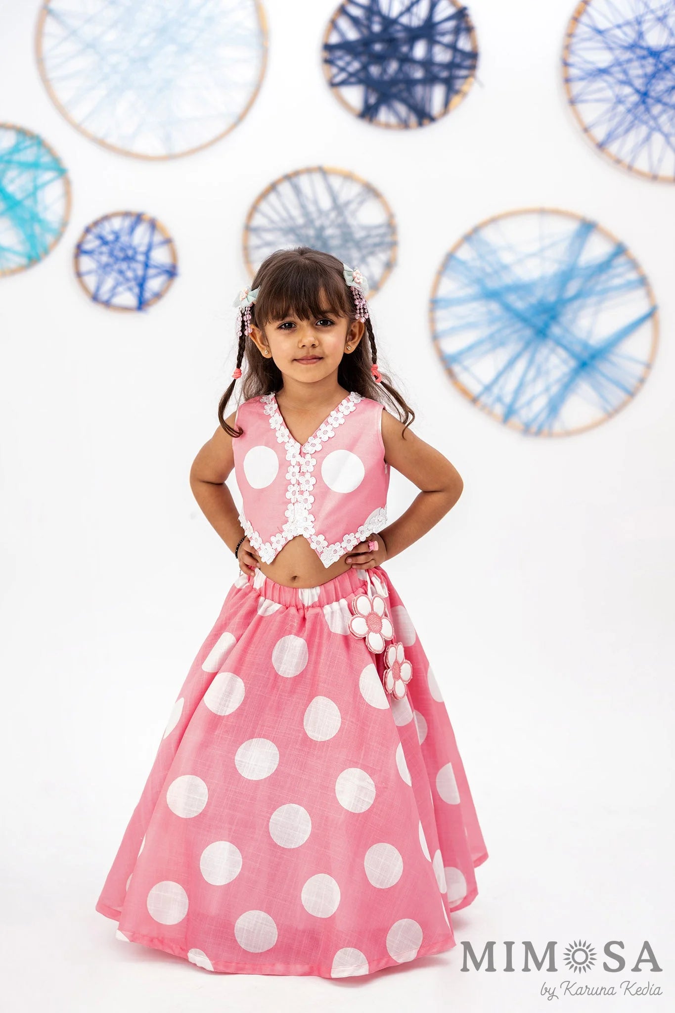 Polka Dots Skirt Top Set