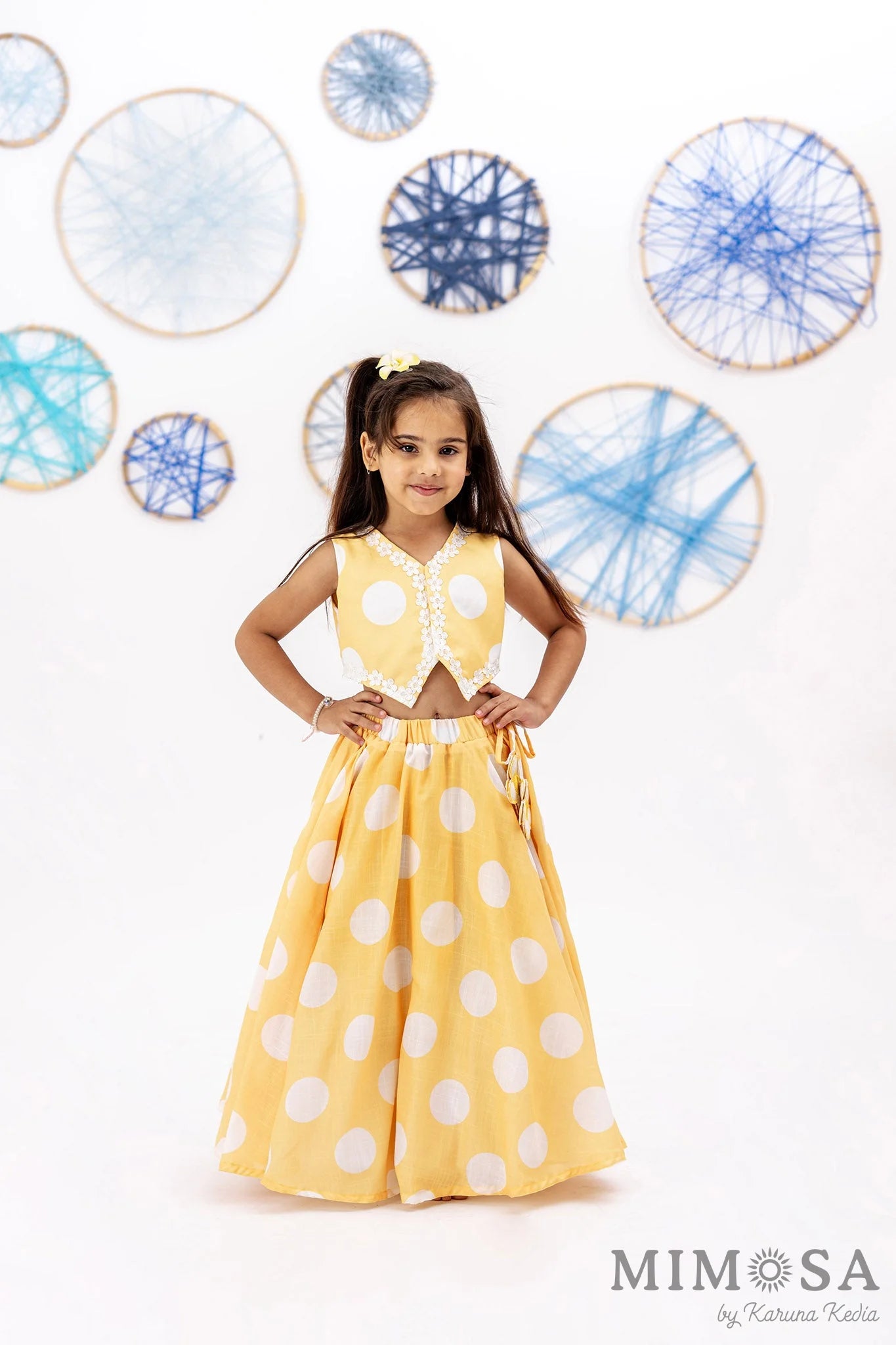 Polka Dots Skirt Top Set