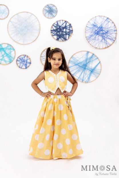 Polka Dots Skirt Top Set