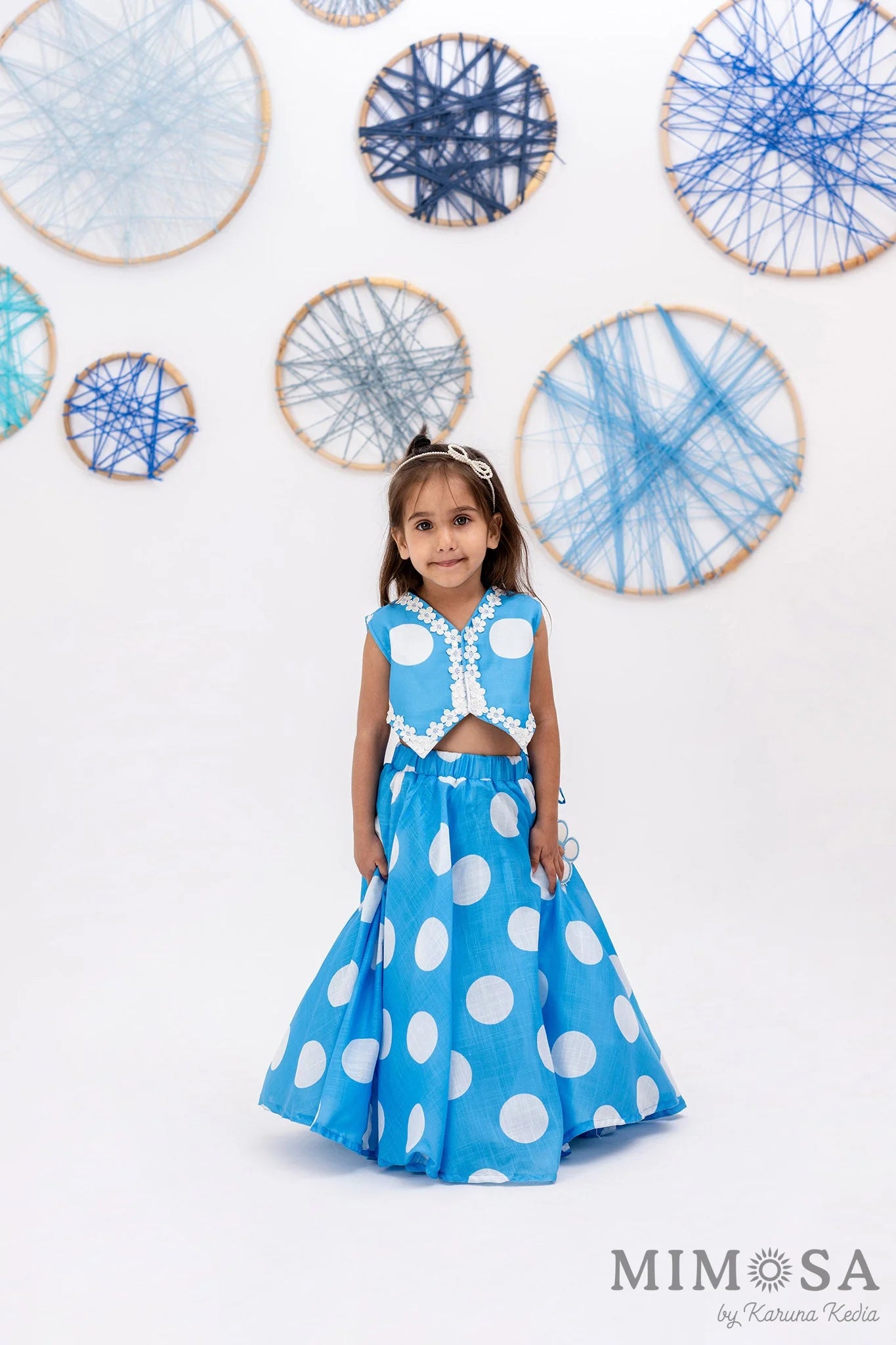 Polka Dots Skirt Top Set