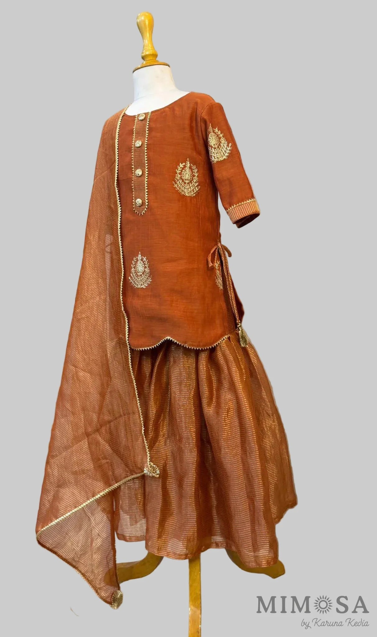 Rust Festive Kurta – sharara  Set