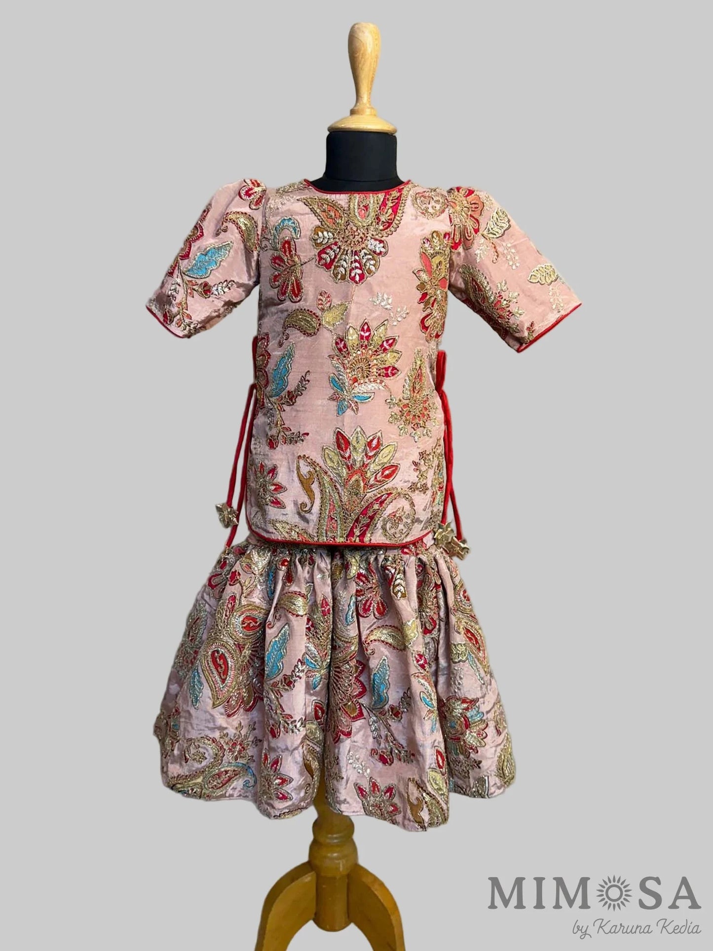 Side-Knot Detailed Elegant Green Kurti And Sharara With Matching Dupatta