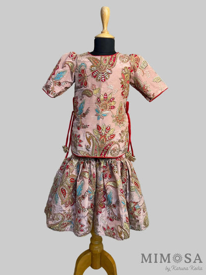 Side-Knot Detailed Elegant Green Kurti And Sharara With Matching Dupatta