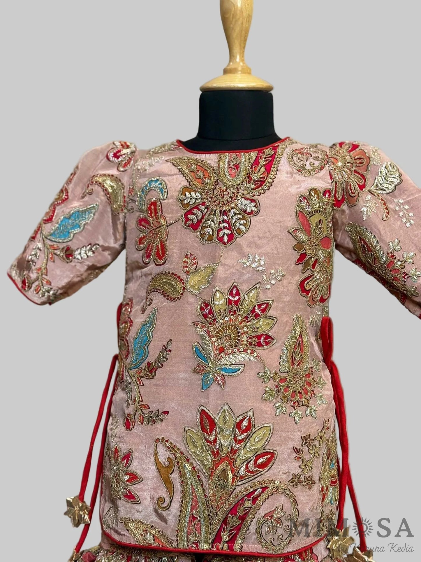 Side-Knot Detailed Elegant Green Kurti And Sharara With Matching Dupatta