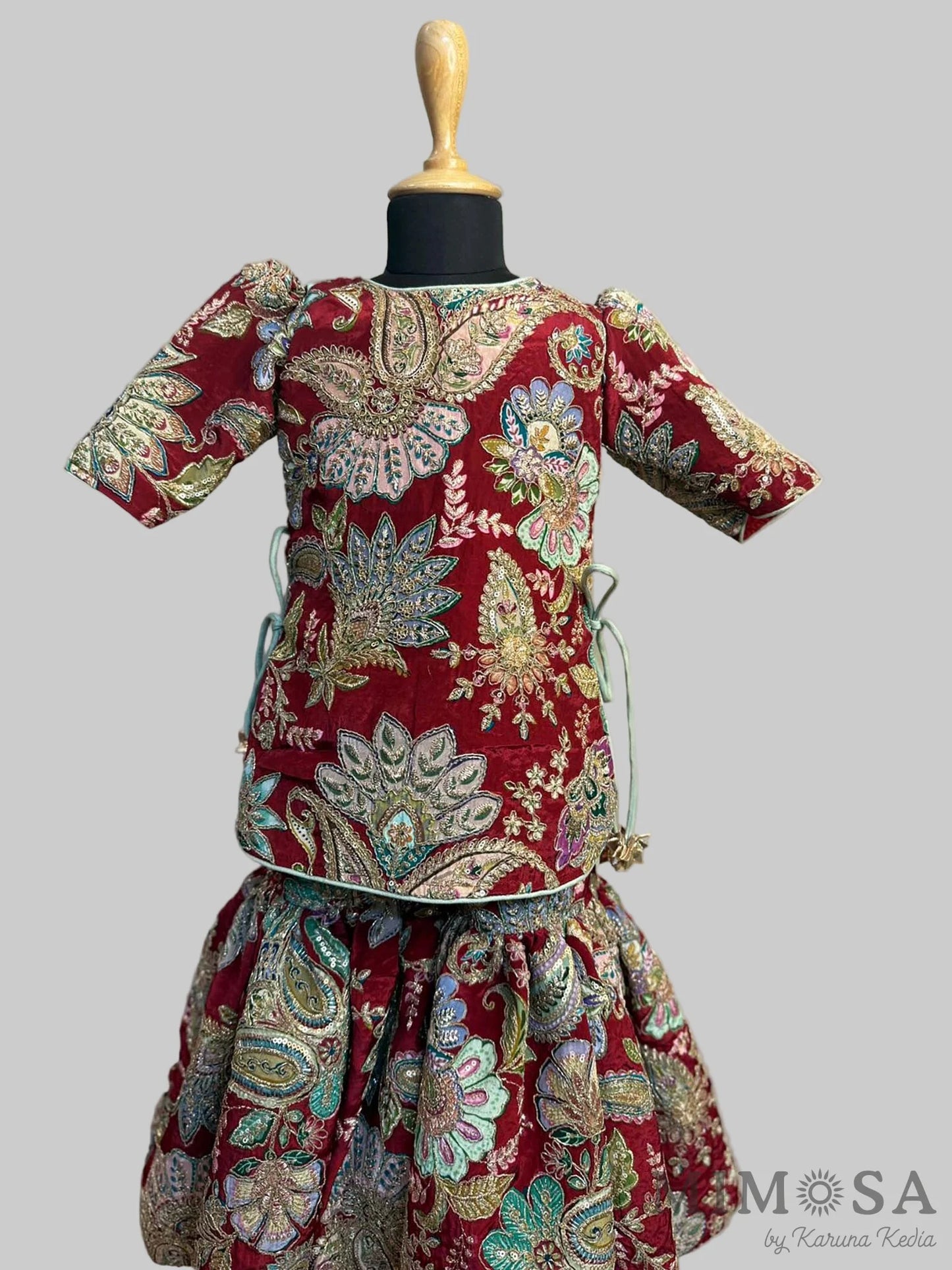 Side-Knot Detailed Elegant Green Kurti And Sharara With Matching Dupatta