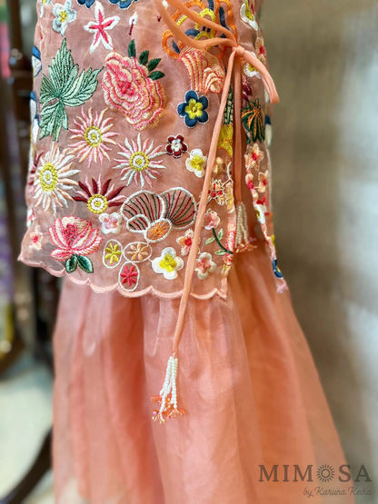 Spring sharara set with crop top